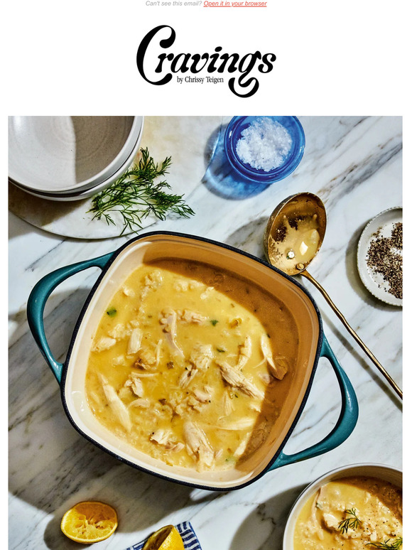 Cravings by Chrissy Teigen This Greek LemonRice Soup is the BEST