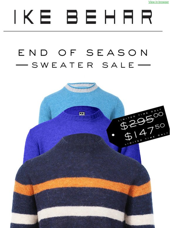 50% off Italian Sweater Collection - End of season sweater sale