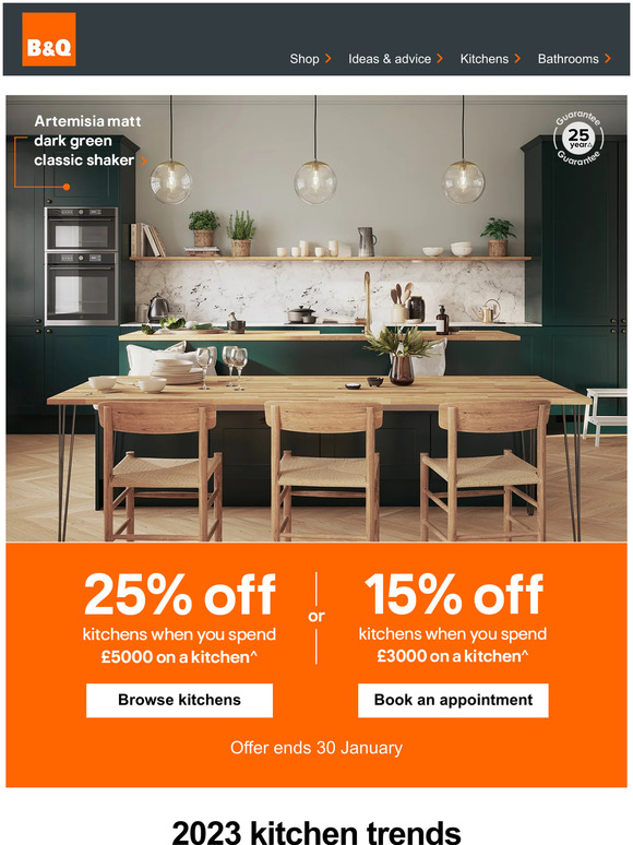 B & Q Start 2023 with deals on your new kitchen Milled