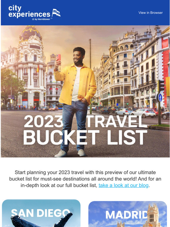 Your 2023 Travel Bucket List 🏝 🏔 🛳