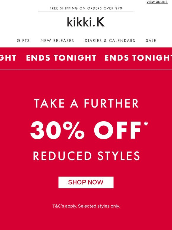 ENDS TONIGHT | 30% Off Sale!