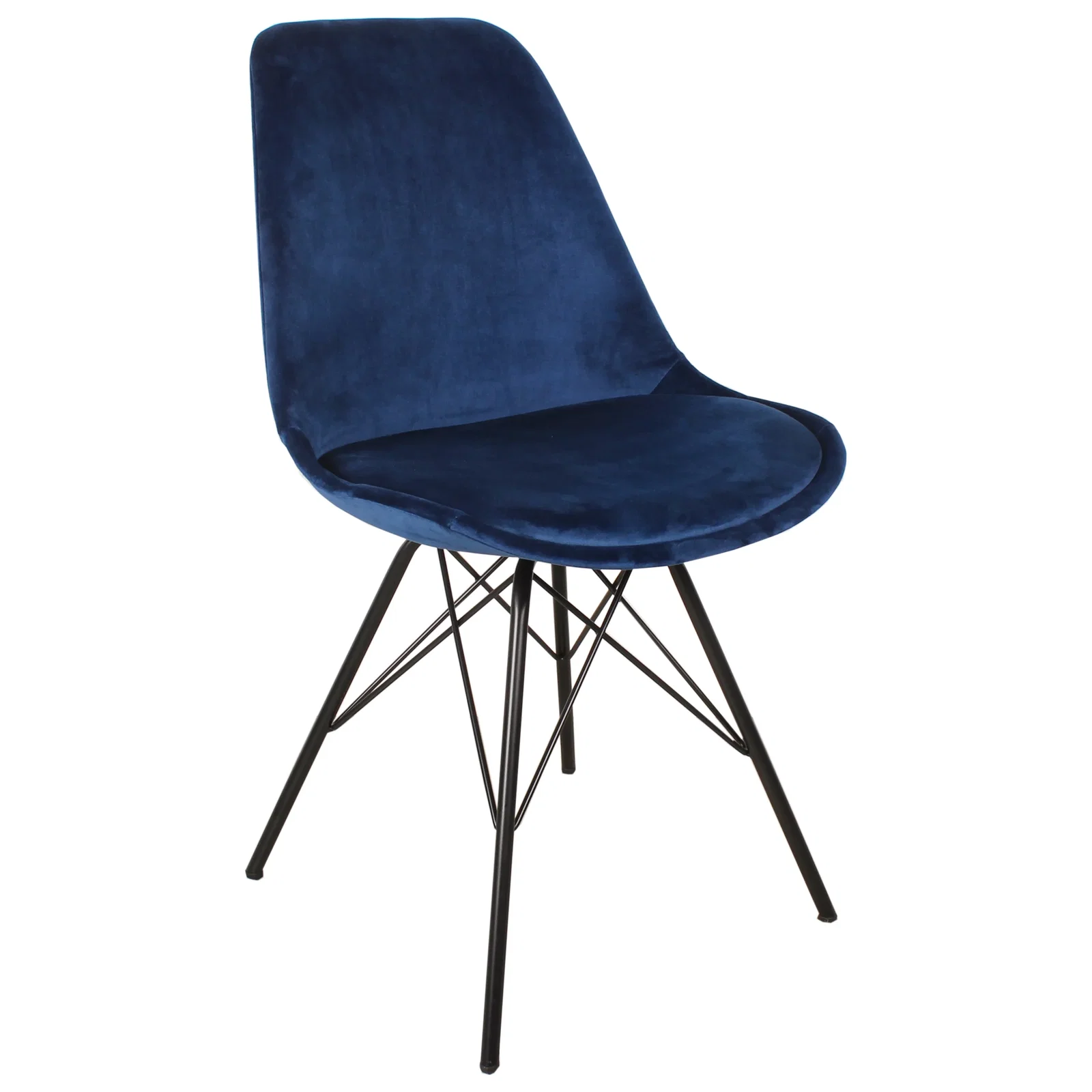 Image of Alberte - Blå velour spisebordsstol
