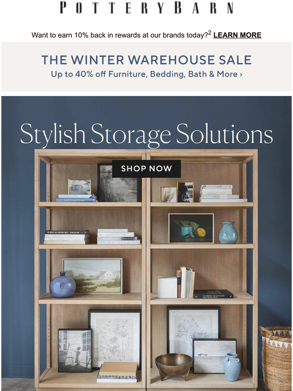 Pottery Barn A stylish place for everything. Milled