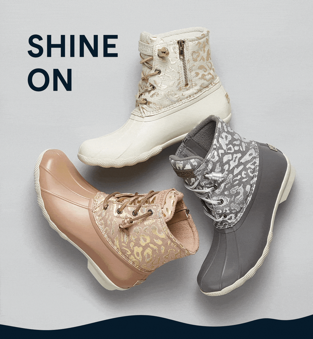 sperry Shine on, even on rainy days. Milled