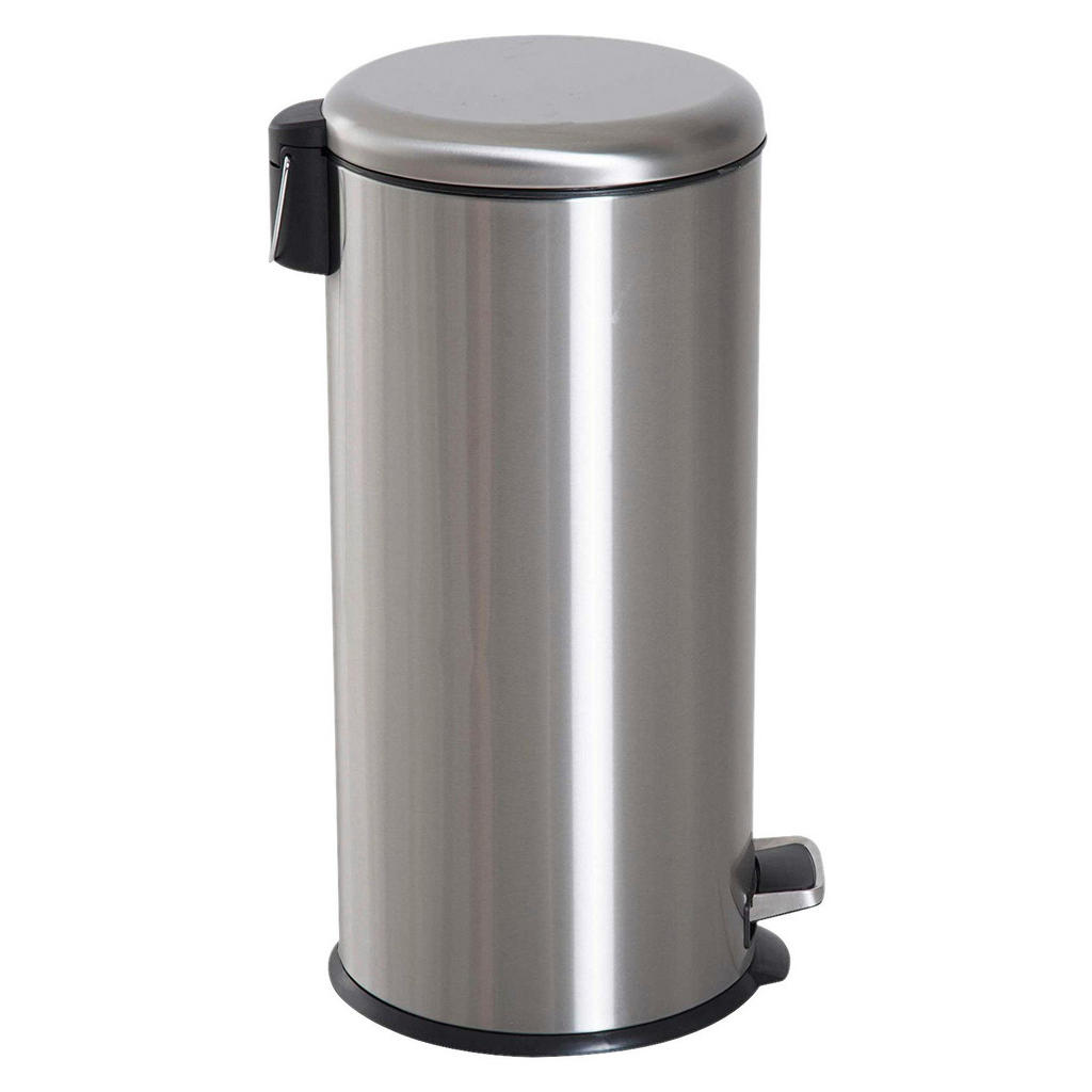 HOMCOM Pedal-Mülleimer silber H/D: ca. 62,9x29,2 cm
