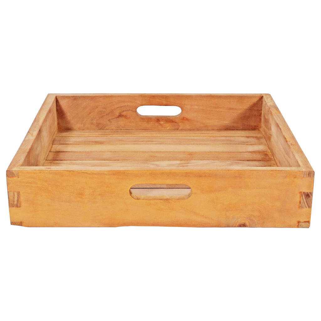 deVries Serviertablett Woodie natur Teakholz B/H/T: ca. 50x10x50 cm