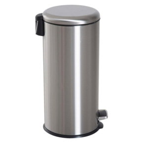 HOMCOM Pedal-Mülleimer silber H/D: ca. 62,9x29,2 cm