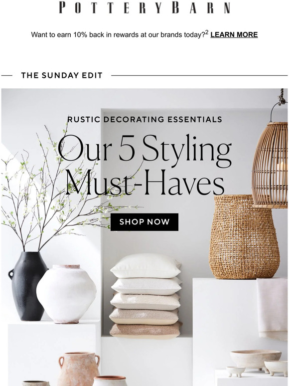 Pottery Barn Our top 5 styling musthaves. Milled