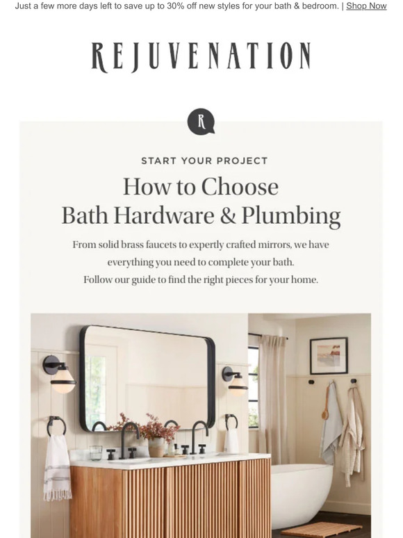 Rejuvenation: How to choose the right bath hardware & plumbing | Milled