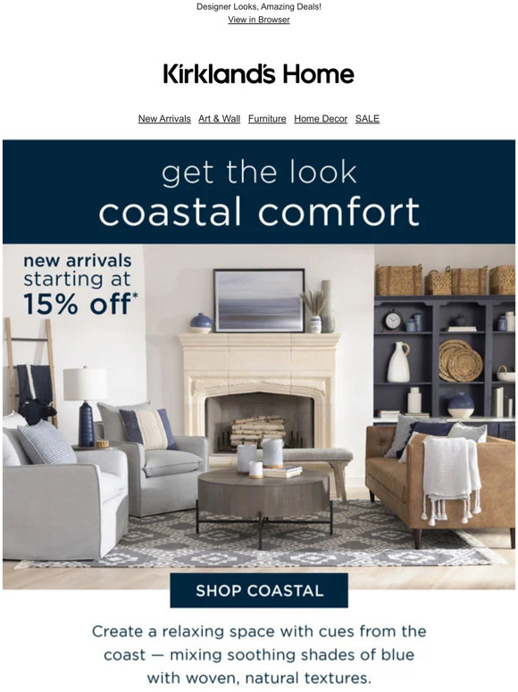 Kirkland's Home Get the Look of Coastal Comfort Deals Starting at 15