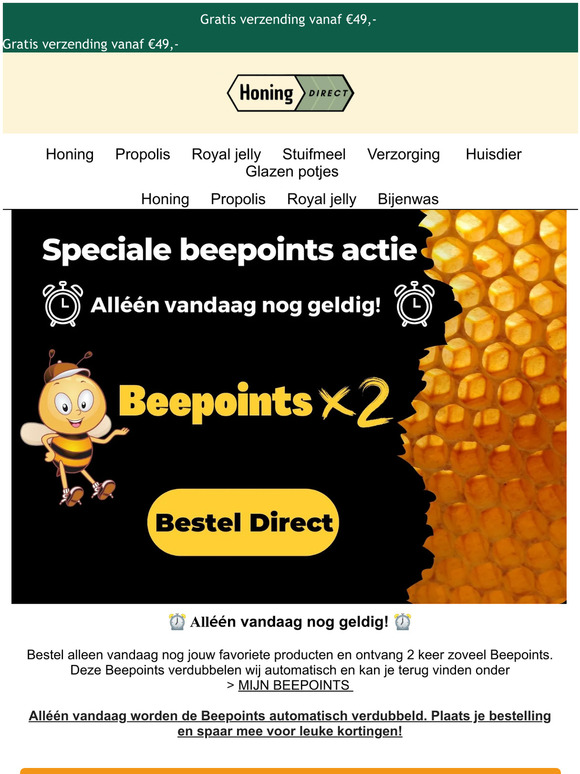 ⏰..Beepoints Actie: Allèèn vandaag nog geldig!