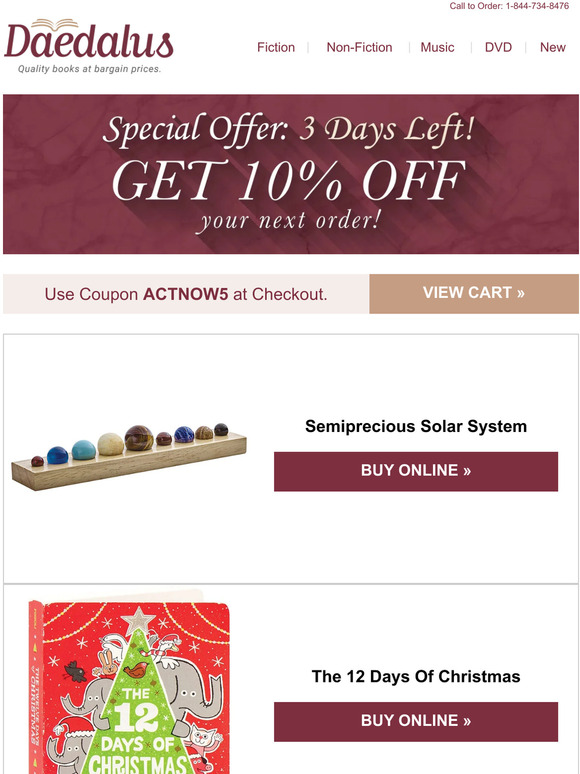 Daedalus Books Important Notice Milled