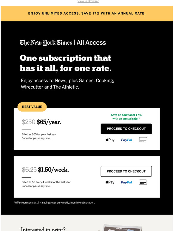 Significant savings: 17% off an annual rate.