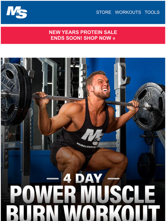 Muscle & Strength 4 Day Power Muscle Burn Workout Split Milled