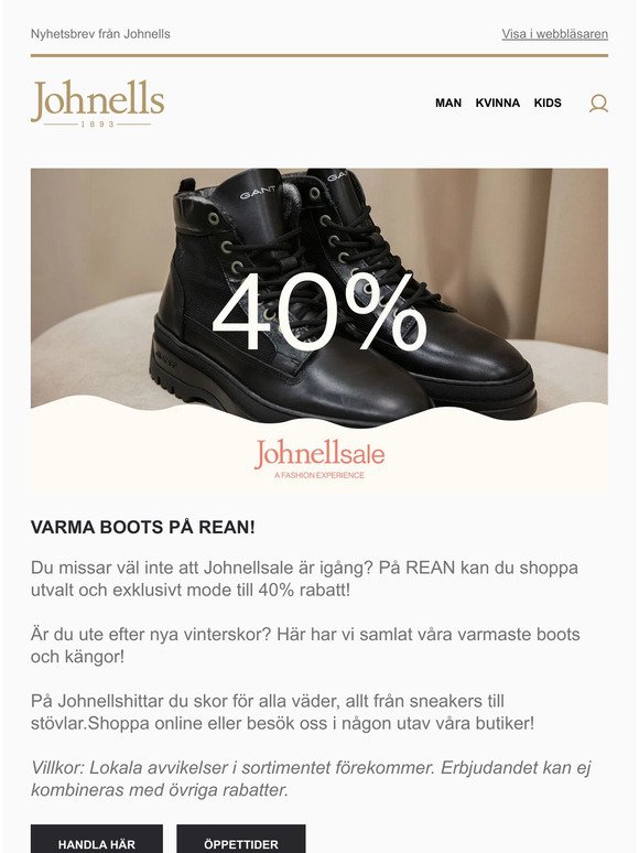 40% RABATT - Varma boots på REAN!