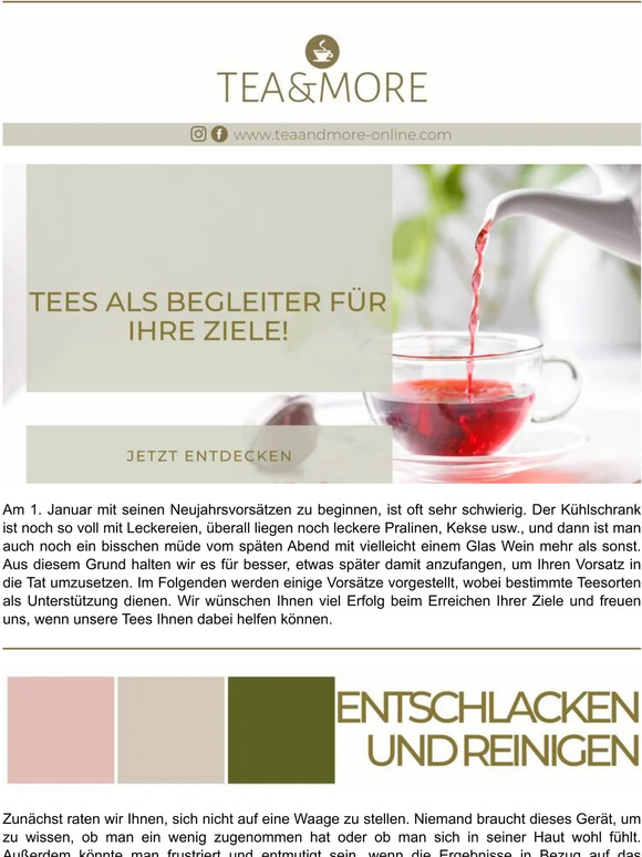 Tees als Begleiter für Ihre Ziele! 🫖