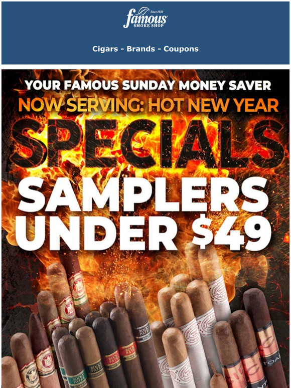 Famous Smoke Shop What’s the big deal? Samplers Under 49! Milled