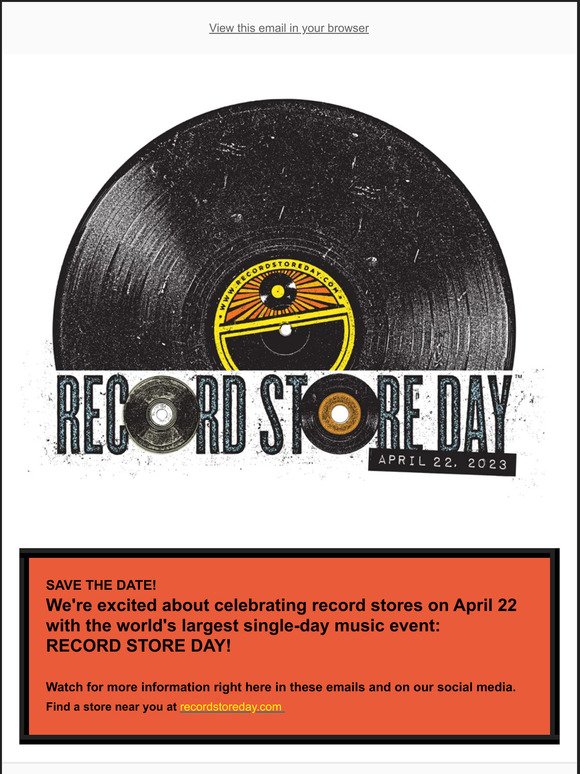 SAVE THE DATE! RECORD STORE DAY 2023