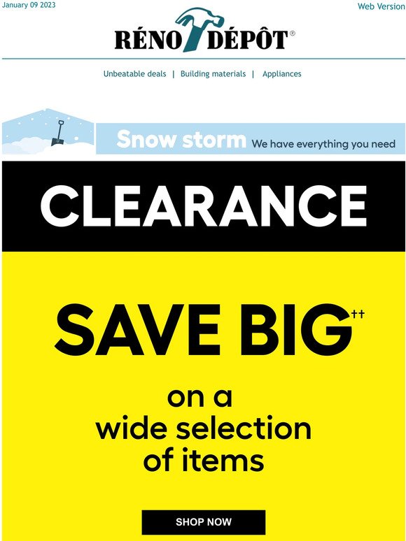 Clearance sale: Everything must go!