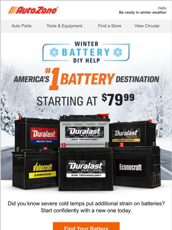 AutoZone Time for a new battery? Milled