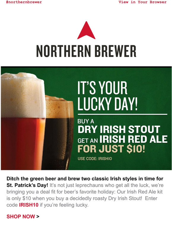 Northern Brewer Home Brewing Supplies 🍀💰 Grab Your 10 Irish Red
