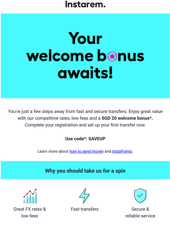 Almost there! Complete your registration & get a SGD 20 bonus
