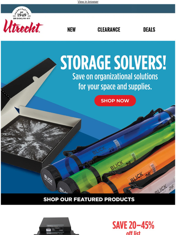 Utrecht Art Supplies Save on storage solutions for your art space! Milled