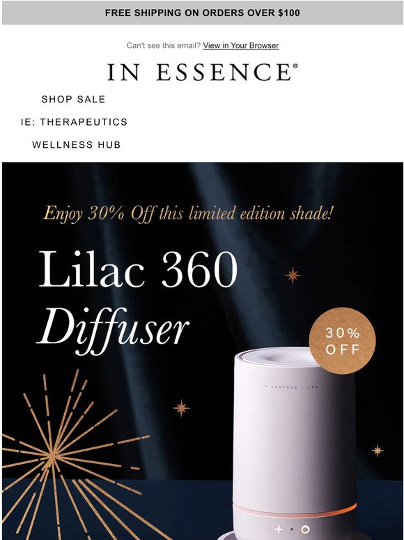 Upgrade your space with our Lilac 360 Diffuser.