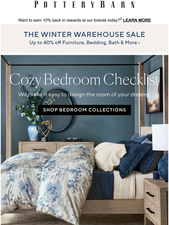 Pottery Barn How to refresh your bedroom. Milled