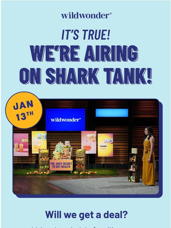 We're airing on Shark Tank! 🦈