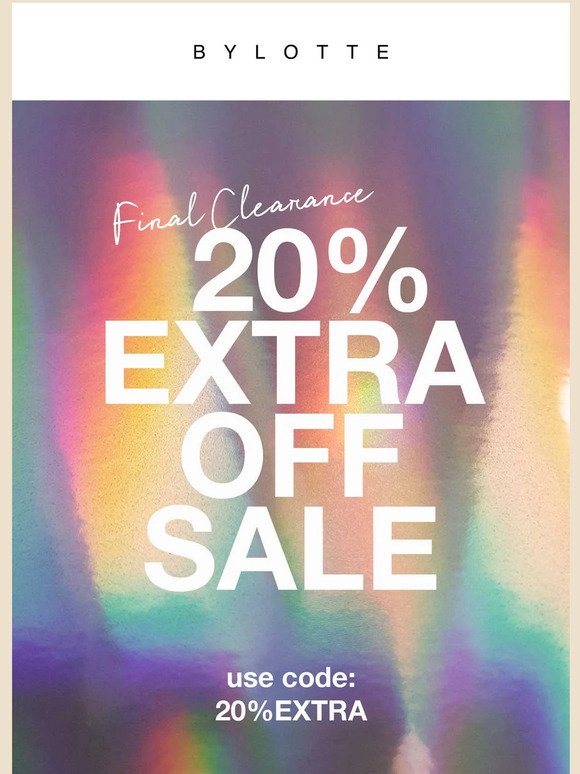 20% EXTRA KORTING OP SALE - Final Clearance