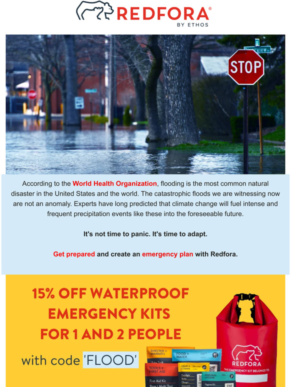 🚨15% OFF Waterproof Emergency Kits + Flooding Preparedness Tips🌊