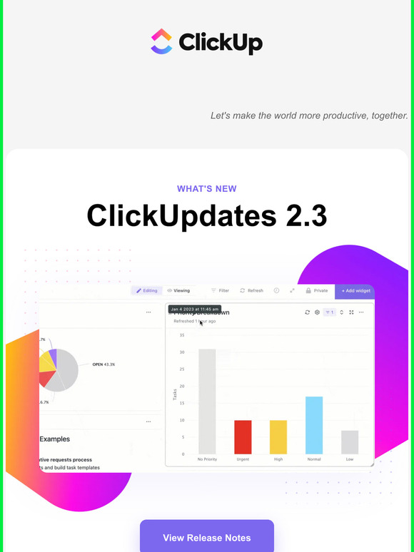 ClickUp Automation filters and Dashboard Enhancements Milled
