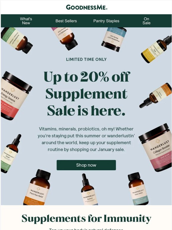 Up to 20% Off Supplements