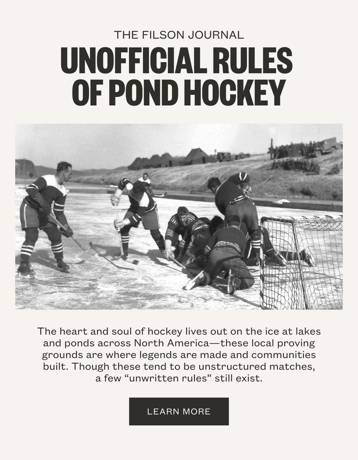 Filson Suited Up for Pond Hockey Milled