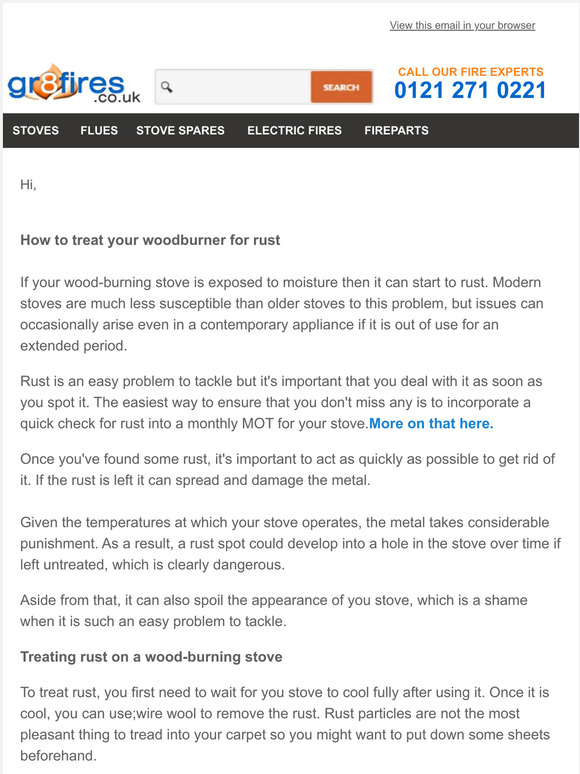 GR8 Fires What to do if you spot rust on your woodburning stove Milled