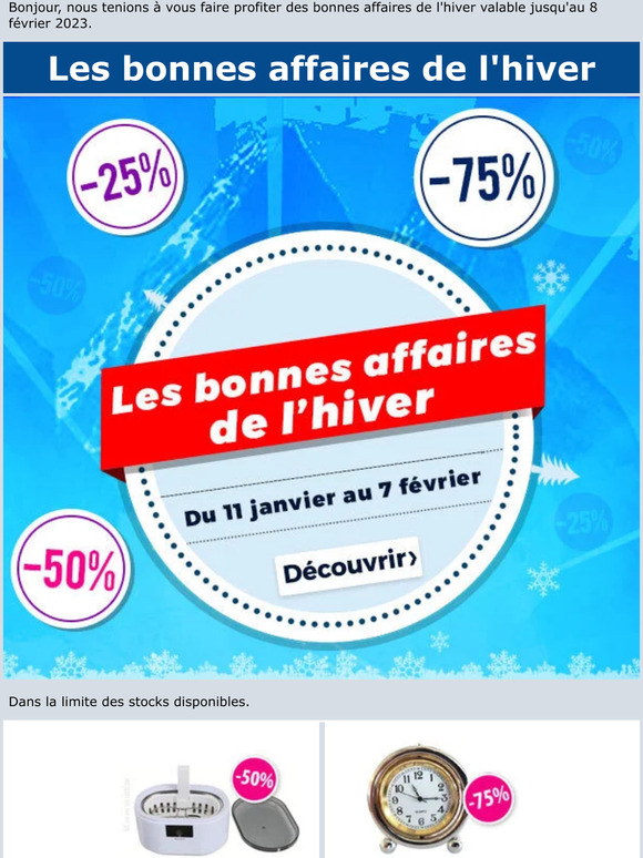 Ne manquez pas les bonnes affaires de l'hiver