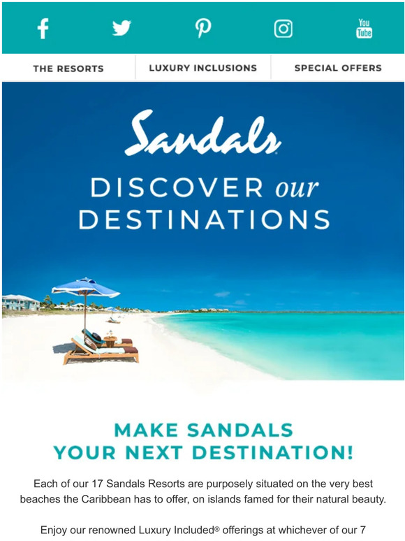 Discover the Caribbean with Sandals Resorts…