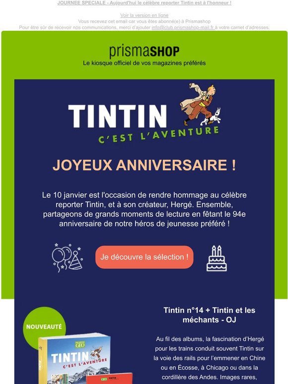 Tintin fête son 94e anniversaire !
