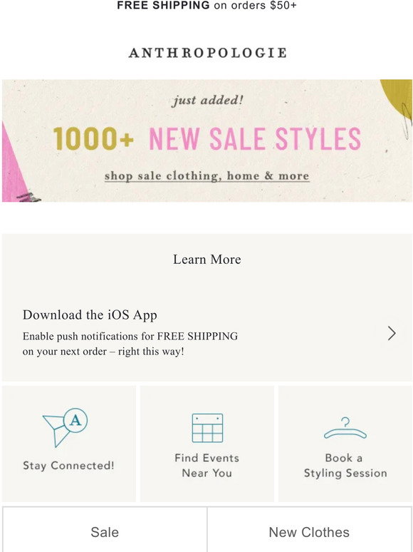 Anthropologie Email Newsletters Shop Sales, Discounts, and Coupon Codes