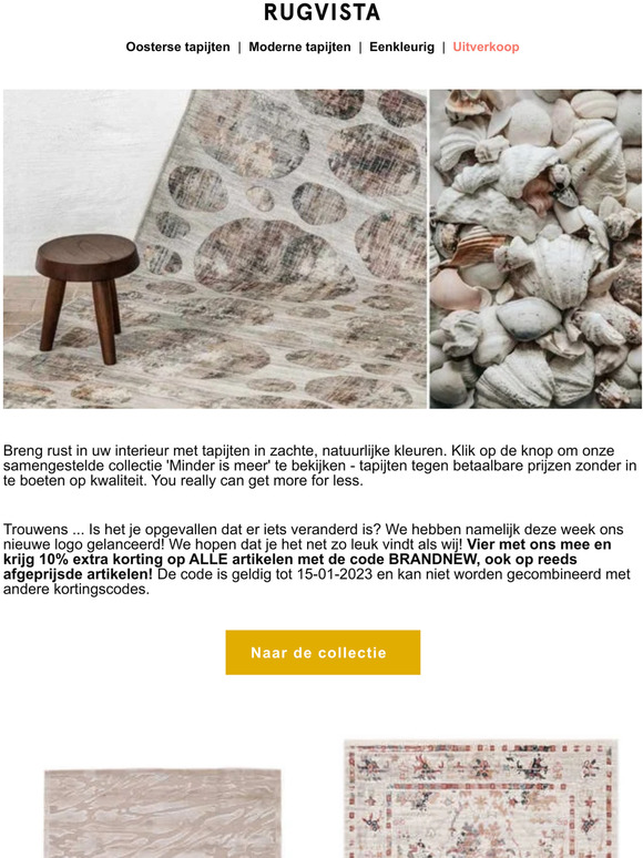 10% EXTRA KORTING om onze nieuwe look te vieren