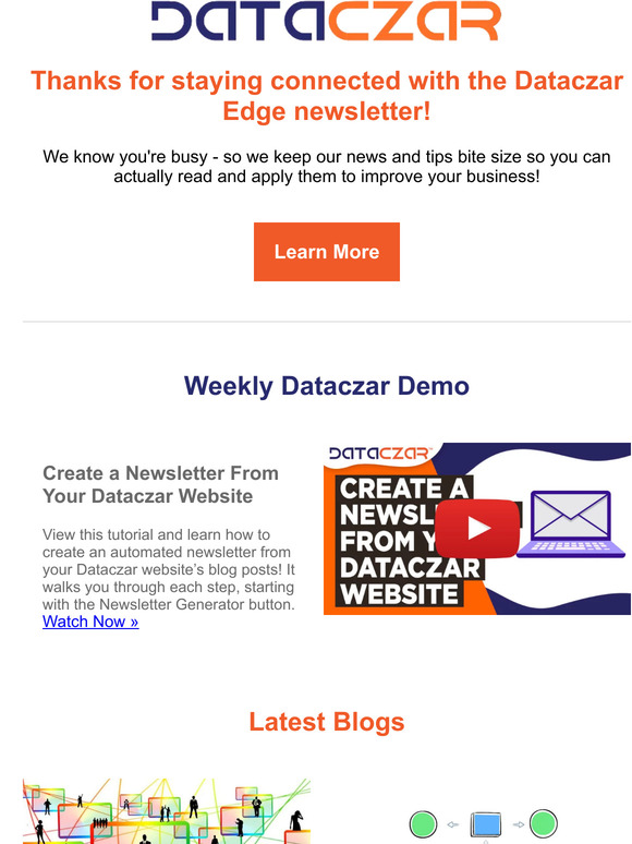 Create a Newsletter From Your Dataczar Website