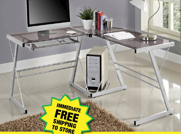 Glass Corner Desk