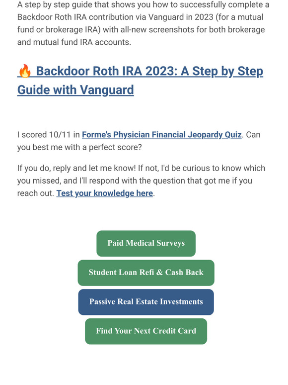 Physician on FIRE 🔥 Backdoor Roth IRA 2023 A Step by Step Guide with