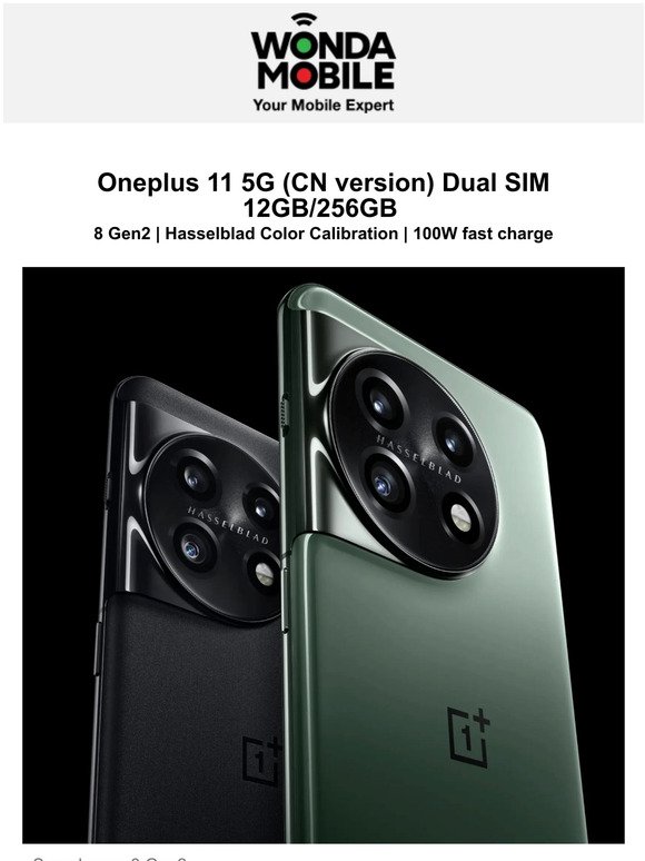 👑Oneplus 11 5G (CN version) Dual SIM 12GB/256GB