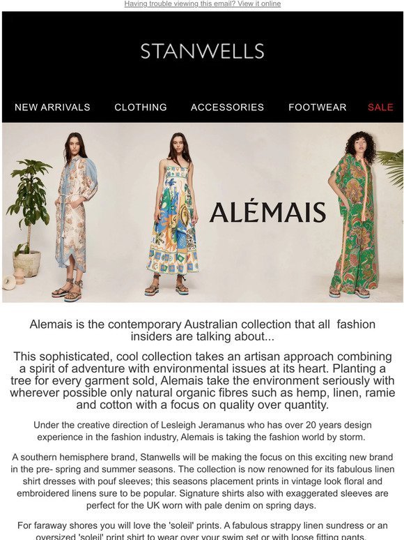 New to Stanwells for pre-spring 23, Alemais the contemporary Australian  designer ...