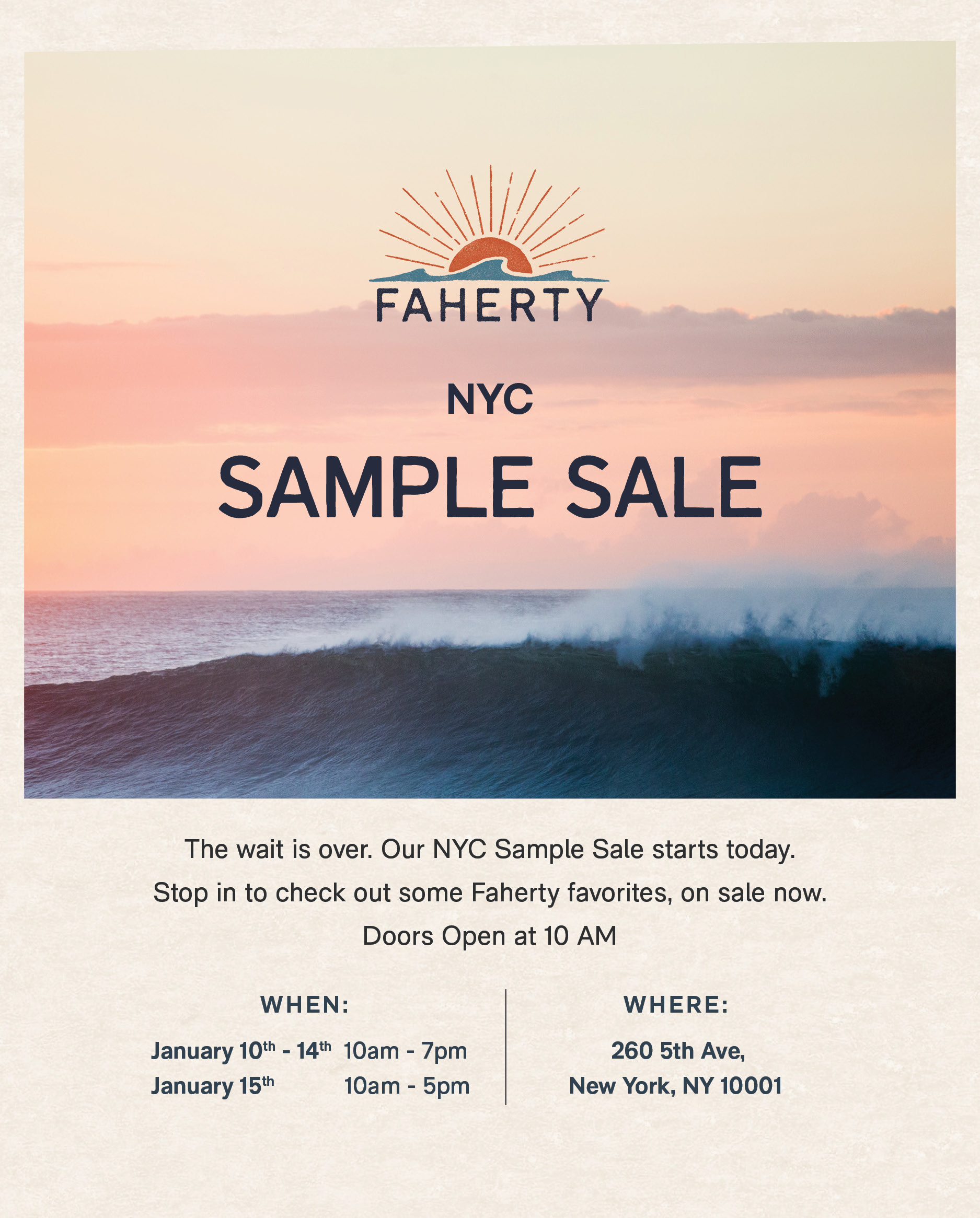 Faherty Sample Sale Starts Today Milled
