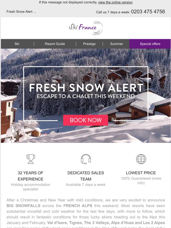 Big Snowfalls On The French Alps Now! Get 10% Off This Weekend