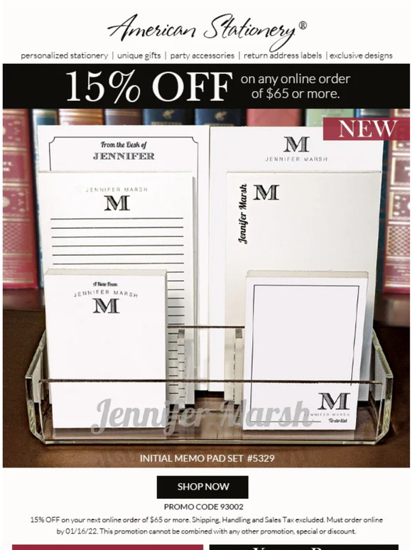 American Stationery Time to get organized PLUS 15 off Milled
