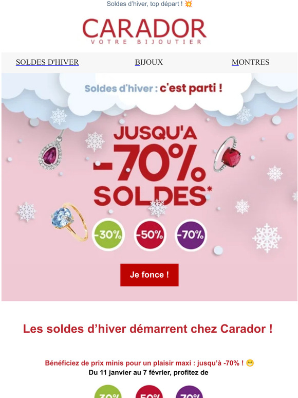 Votre bijoutier Carador - Soldes d'hiver - C'est parti ! 🏃‍♀